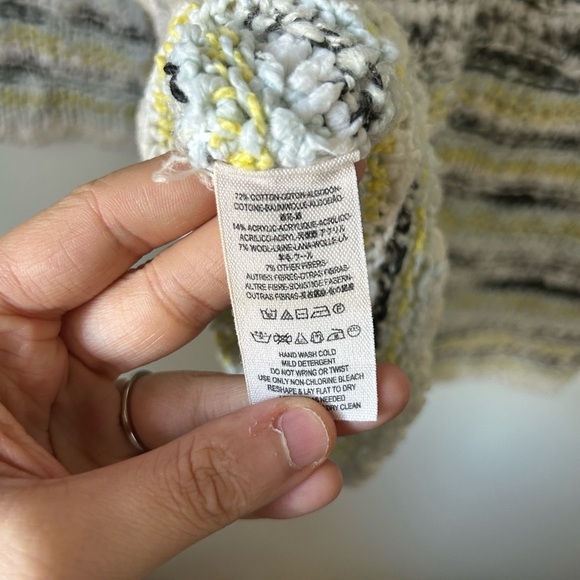 Free People White Blue & Yellow Songbird Marled Sweater - Picture 4 of 4